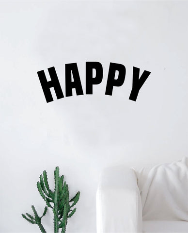 Happy V2 Quote Wall Decal Sticker Bedroom Living Room Art Vinyl Inspirational Happiness Beautiful Good Vibes Teen