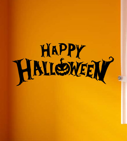 Happy Halloween V2 Wall Decal Home Decor Vinyl Art Sticker Holiday October Trick or Treat Pumpkin Witch Ghost Scary Kids Boy Girl Family