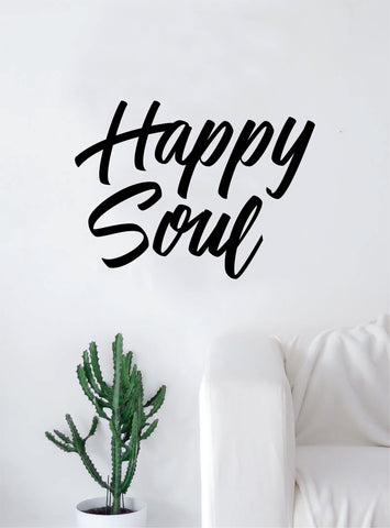 Happy Soul Wall Decal Home Decor Room Bedroom Art Vinyl Sticker Quote Teen Kids Baby Girls Inspirational Yoga