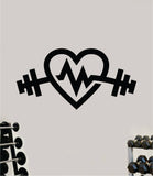 Heartbeat Gym Weights Decal Sticker Wall Vinyl Art Wall Bedroom Room Decor Motivational Inspirational Teen Sports Fitness Lift Health Beast Exercise