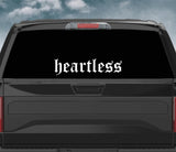 Heartless Wall Decal Car Truck Window Windshield JDM Sticker Vinyl Lettering Quote Drift Boy Girl Funny Sadboyz Racing Men Broken Heart Club