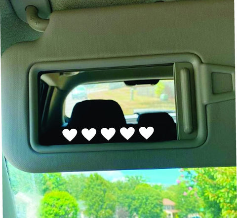 Hearts Car Decal Truck Window Windshield JDM Sticker Vinyl Lettering Quote Girls Women Funny Teen Mom Milf Beauty Make Up Selfie Mirror Visor Bad Bitch Aesthetic Love