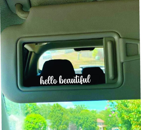 Hello Beautiful Car Decal Truck Window Windshield JDM Sticker Vinyl Lettering Quote Girls Women Funny Teen Mom Milf Beauty Make Up Selfie Mirror Visor Bad Bitch Aesthetic