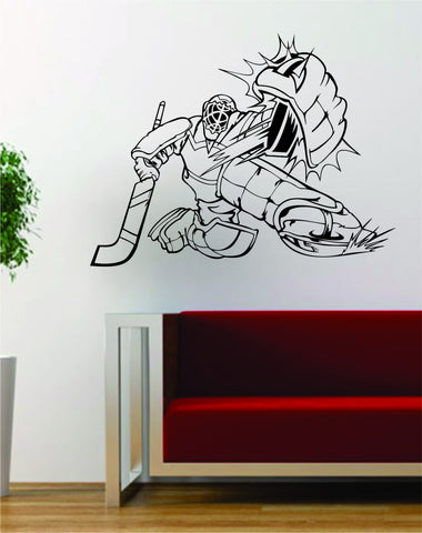Hockey Goalie Save Sports Design Decal Sticker Wall Vinyl Art Decor Home