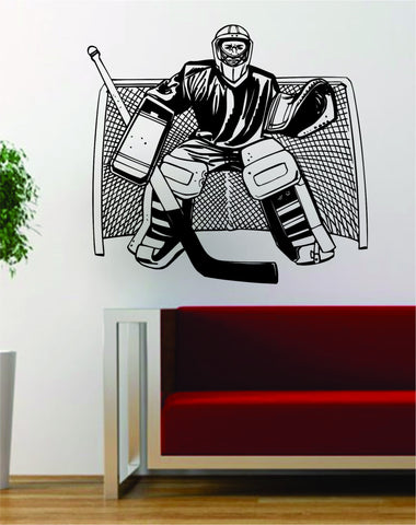 Hockey Goalie and Net Version 5 Sports Design Decal Sticker Wall Vinyl Art Decor Home