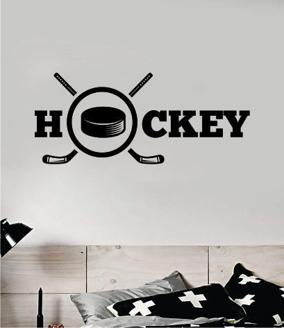 Hockey V5 Wall Decal Sticker Vinyl Art Bedroom Room Home Decor Quote Kids Teen Baby Boy Girl Ice Skate Puck Stick NHL Winter Sports