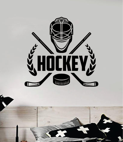 Hockey V6 Wall Decal Sticker Vinyl Art Bedroom Room Home Decor Quote Kids Teen Baby Boy Girl Ice Skate Puck Stick NHL Winter Sports