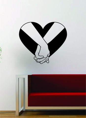 Holding Hands Heart Love Decal Sticker Wall Vinyl Art Words Decor Inspirational Marriage