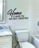 Home is Where You Poop Most Comfortable Decal Sticker Wall Vinyl Art Wall Bedroom Room Home Decor Funny Family Bathroom House Teen Toilet