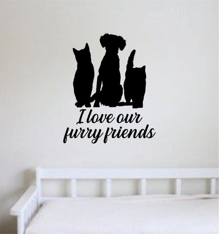 Furry Friends Wall Decal Sticker Room Decor Art Vinyl Cat Dog Animal Shelter Pet Rescue Vet Paw Print Love Puppy Kitty