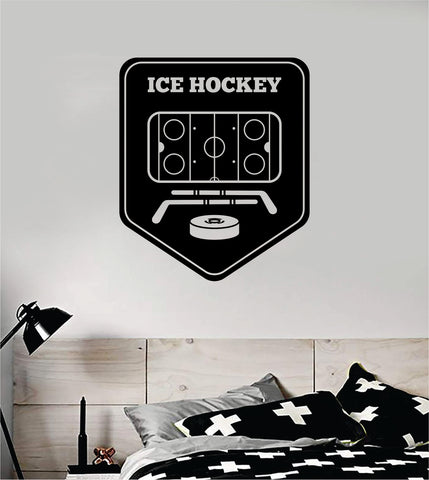 Ice Hockey Wall Decal Sticker Vinyl Art Bedroom Room Home Decor Quote Kids Teen Baby Boy Girl Nursery Skate Puck Stick NHL Winter