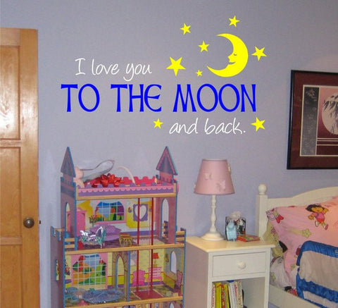 I Love You to the Moon and Back Quote Decal Sticker Wall Vinyl Decor Art - boop decals - vinyl decal - vinyl sticker - decals - stickers - wall decal - vinyl stickers - vinyl decals