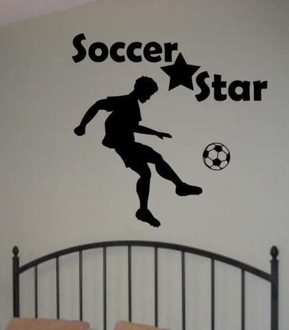 Soccer Star Sports Decal Sticker Wall Vinyl - boop decals - vinyl decal - vinyl sticker - decals - stickers - wall decal - vinyl stickers - vinyl decals