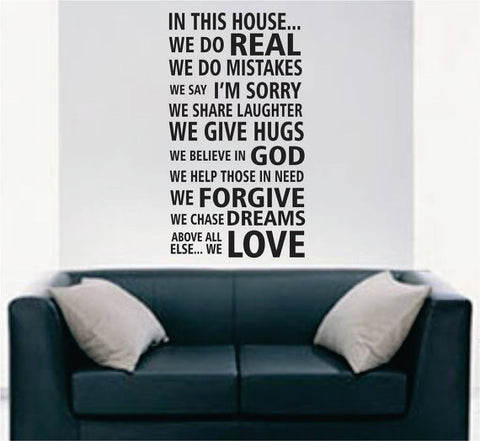 In This House Quote Decal Sticker Wall Vinyl Decor Art - boop decals - vinyl decal - vinyl sticker - decals - stickers - wall decal - vinyl stickers - vinyl decals