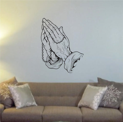 Praying Hands Religious Decal Sticker Wall Vinyl Art Home Room Decor