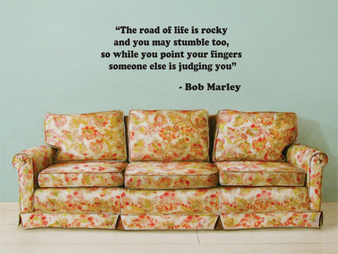 Bob Marley The Road of Life is Rocky Decal Quote Sticker Wall Vinyl Art Decor - boop decals - vinyl decal - vinyl sticker - decals - stickers - wall decal - vinyl stickers - vinyl decals