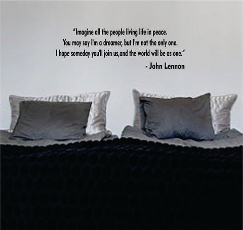 Imagine All The People John Lennon The Beatles Quote Design Sports Decal Sticker Wall Vinyl - boop decals - vinyl decal - vinyl sticker - decals - stickers - wall decal - vinyl stickers - vinyl decals