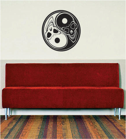 Yin Yang Skulls Art Decal Sticker Wall Vinyl - boop decals - vinyl decal - vinyl sticker - decals - stickers - wall decal - vinyl stickers - vinyl decals