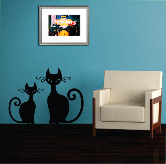 Two Cats Design Animal Decal Sticker Wall Vinyl Decor Art – boop decals