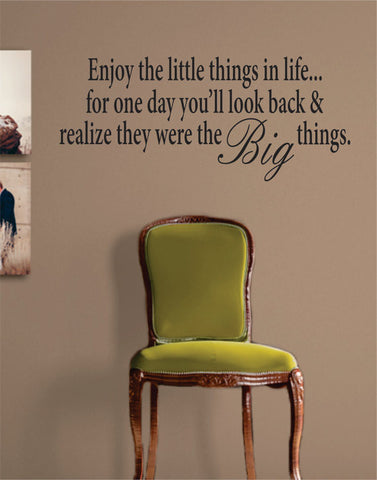 Enjoy the Little Things in Life Inspirational Quote Decal Sticker Wall Vinyl Decor Art - boop decals - vinyl decal - vinyl sticker - decals - stickers - wall decal - vinyl stickers - vinyl decals