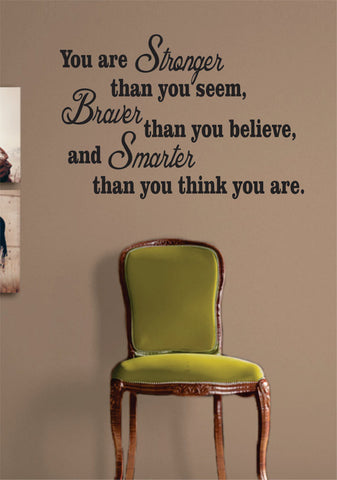 Stronger Braver Smarter Inspirational Quote Decal Sticker Wall Vinyl Decor Art - boop decals - vinyl decal - vinyl sticker - decals - stickers - wall decal - vinyl stickers - vinyl decals