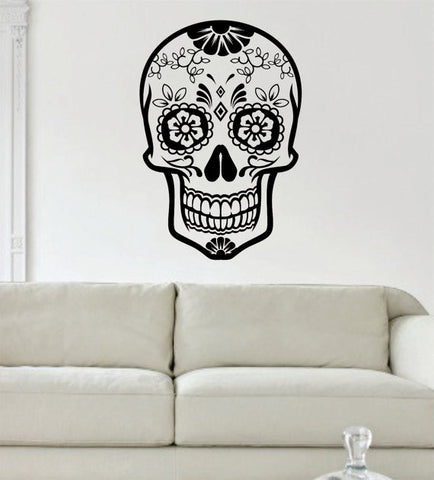 Sugar Skull Version 10 Art Decal Sticker Wall Vinyl - boop decals - vinyl decal - vinyl sticker - decals - stickers - wall decal - vinyl stickers - vinyl decals