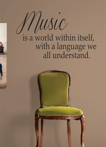 Music is a World Quote Decal Sticker Wall Vinyl Decor Art - boop decals - vinyl decal - vinyl sticker - decals - stickers - wall decal - vinyl stickers - vinyl decals