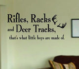Rifles Racks and Deer Tracks Child Quote Animal Design Decal Sticker Wall Vinyl Art Decor Home