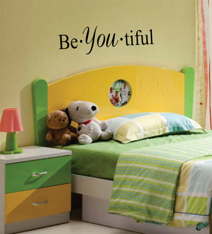Be YOU tiful Quote Decal Sticker Wall Vinyl Decor Art - boop decals - vinyl decal - vinyl sticker - decals - stickers - wall decal - vinyl stickers - vinyl decals
