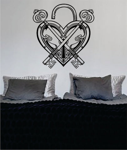 Keys and Heart Lock Design Decal Sticker Wall Vinyl Decor Art - boop decals - vinyl decal - vinyl sticker - decals - stickers - wall decal - vinyl stickers - vinyl decals