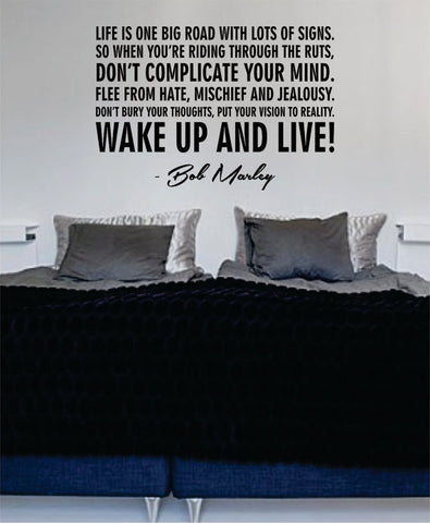 Bob Marley Wake Up and Live Decal Quote Sticker Wall Vinyl Art Decor - boop decals - vinyl decal - vinyl sticker - decals - stickers - wall decal - vinyl stickers - vinyl decals