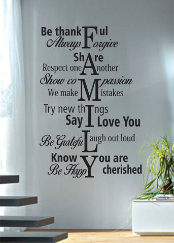 Family Rules Quote Decal Sticker Wall Vinyl Decor Art - boop decals - vinyl decal - vinyl sticker - decals - stickers - wall decal - vinyl stickers - vinyl decals