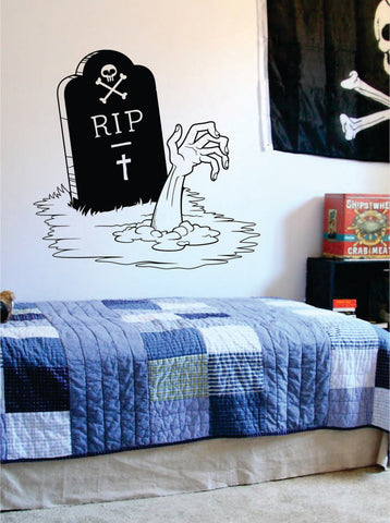 Zombie Hand and Tombstone Design Decal Sticker Wall Vinyl Art Home Room Decor - boop decals - vinyl decal - vinyl sticker - decals - stickers - wall decal - vinyl stickers - vinyl decals