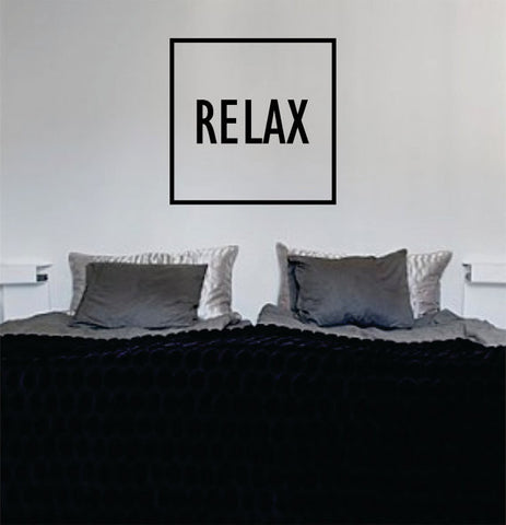 Relax Simple Square Design Quote Decal Sticker Wall Vinyl Decor Art