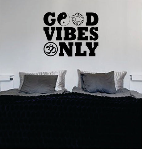 Good Vibes Only Version 2 Yin Yang Flower Design Quote Decal Sticker Wall Vinyl - boop decals - vinyl decal - vinyl sticker - decals - stickers - wall decal - vinyl stickers - vinyl decals