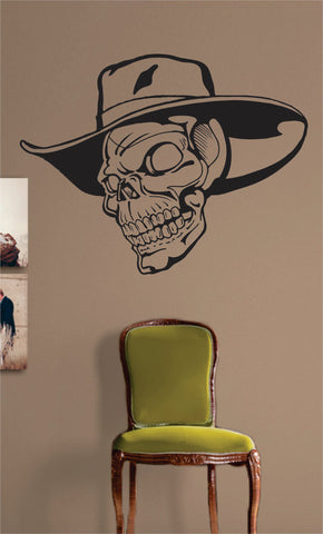 Cowbow Hat Skull Design Art Decal Sticker Wall Vinyl - boop decals - vinyl decal - vinyl sticker - decals - stickers - wall decal - vinyl stickers - vinyl decals
