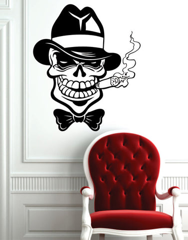 Mafia Cigar Skull Design Art Decal Sticker Wall Vinyl - boop decals - vinyl decal - vinyl sticker - decals - stickers - wall decal - vinyl stickers - vinyl decals