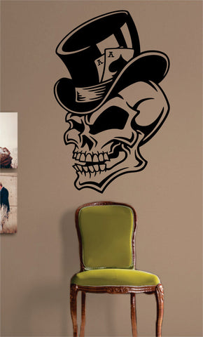 Ace of Spades Skull Tophat Art Decal Sticker Wall Vinyl - boop decals - vinyl decal - vinyl sticker - decals - stickers - wall decal - vinyl stickers - vinyl decals
