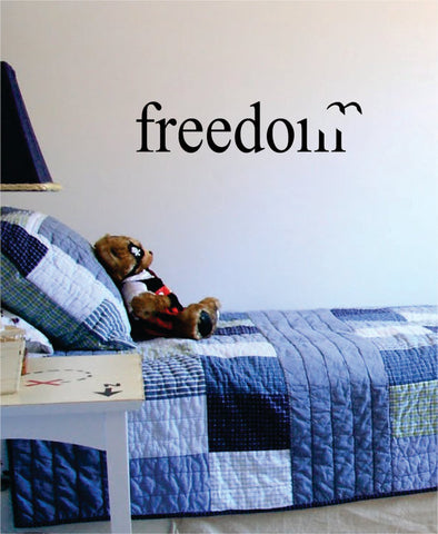 Freedom with Bird Design Small Quote Decal Sticker Wall Vinyl Decor Art - boop decals - vinyl decal - vinyl sticker - decals - stickers - wall decal - vinyl stickers - vinyl decals