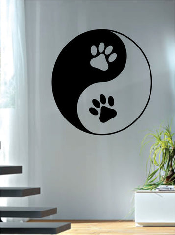 Paw Prints Yin Yang Design Animal Decal Sticker Wall Vinyl Decor Art - boop decals - vinyl decal - vinyl sticker - decals - stickers - wall decal - vinyl stickers - vinyl decals
