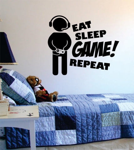 Eat Sleep Game Repeat Version 2 Gamer Decal Sticker Wall Vinyl Art Decor - boop decals - vinyl decal - vinyl sticker - decals - stickers - wall decal - vinyl stickers - vinyl decals