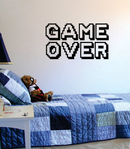 Game Over Gamer Quote Decal Sticker Wall Vinyl Art Decor - boop decals - vinyl decal - vinyl sticker - decals - stickers - wall decal - vinyl stickers - vinyl decals