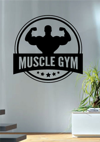 Muscle Gym Fitness Design Decal Sticker Wall Vinyl Art Home Room Decor