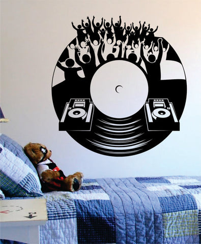 Dj Crowd Turntable Music Art Decal Sticker Wall Vinyl - boop decals - vinyl decal - vinyl sticker - decals - stickers - wall decal - vinyl stickers - vinyl decals