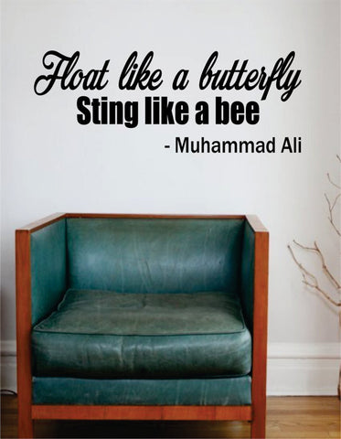 Muhammad Ali Float Like A Butterfly Sting Like A Bee Boxing Quote Decal Sticker Wall Vinyl