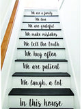 In This House Stairs v4 Quote Wall Decal Sticker Room Art Vinyl Joy Peace Happy Family Home House Staircase Love Beautiful Inspirational