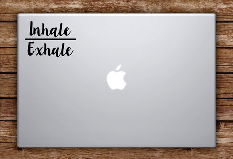 Inhale Exhale Laptop Decal Sticker Vinyl Art Quote Macbook Apple Decor Mandala Namaste Om Meditate Zen Buddha Yoga Breathe Relax