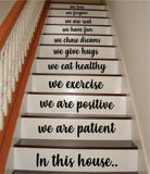 In This House Stairs V7 Quote Wall Decal Sticker Room Art Vinyl Family Happy Home Decor House Staircase Dream Inspirational Love