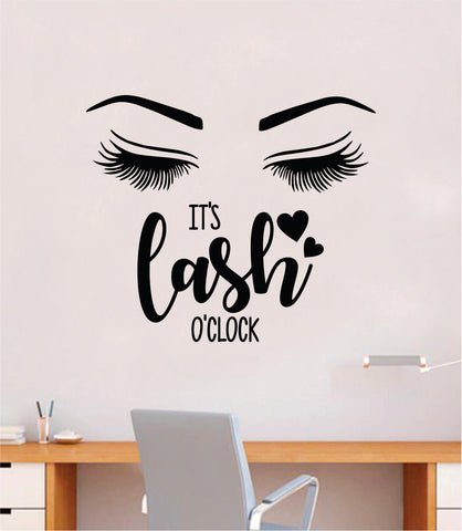 It's Lash Oclock Wall Decal Sticker Vinyl Home Decor Bedroom Art Make Up Cosmetics Beauty Salon Girls Eyes Lashes Brows Eyelashes Eyebrows
