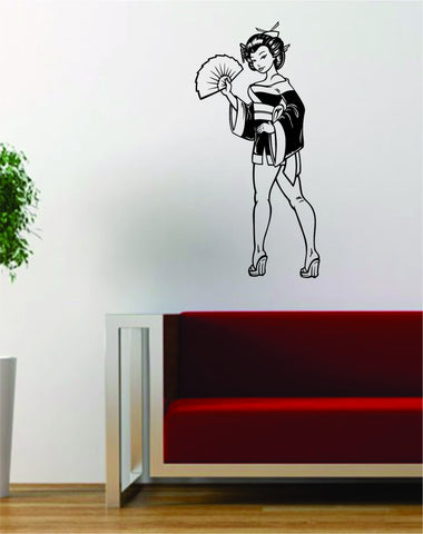 Japanese Pin Up Girl Design Decal Sticker Wall Vinyl Art Decor Home